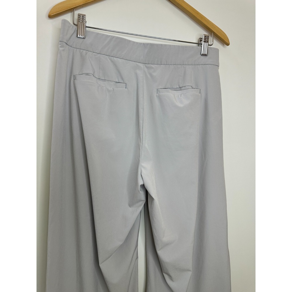 Athleta Tribeca Crop Pants Tern Grey Size 10 Travel Work Stretch Snap Ankle - Picture 14 of 16